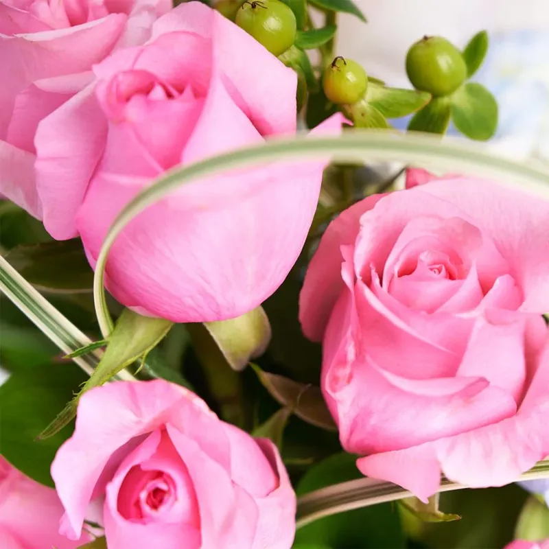 Цветы в коробке Мягкий румянец