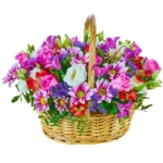 Корзина с цветами Вид из окна